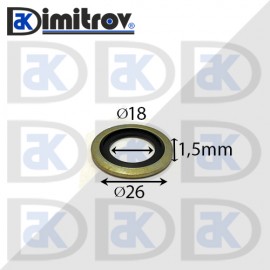 Дифтунга Ø 18 х Ø 26 х 1,5 mm гумирана